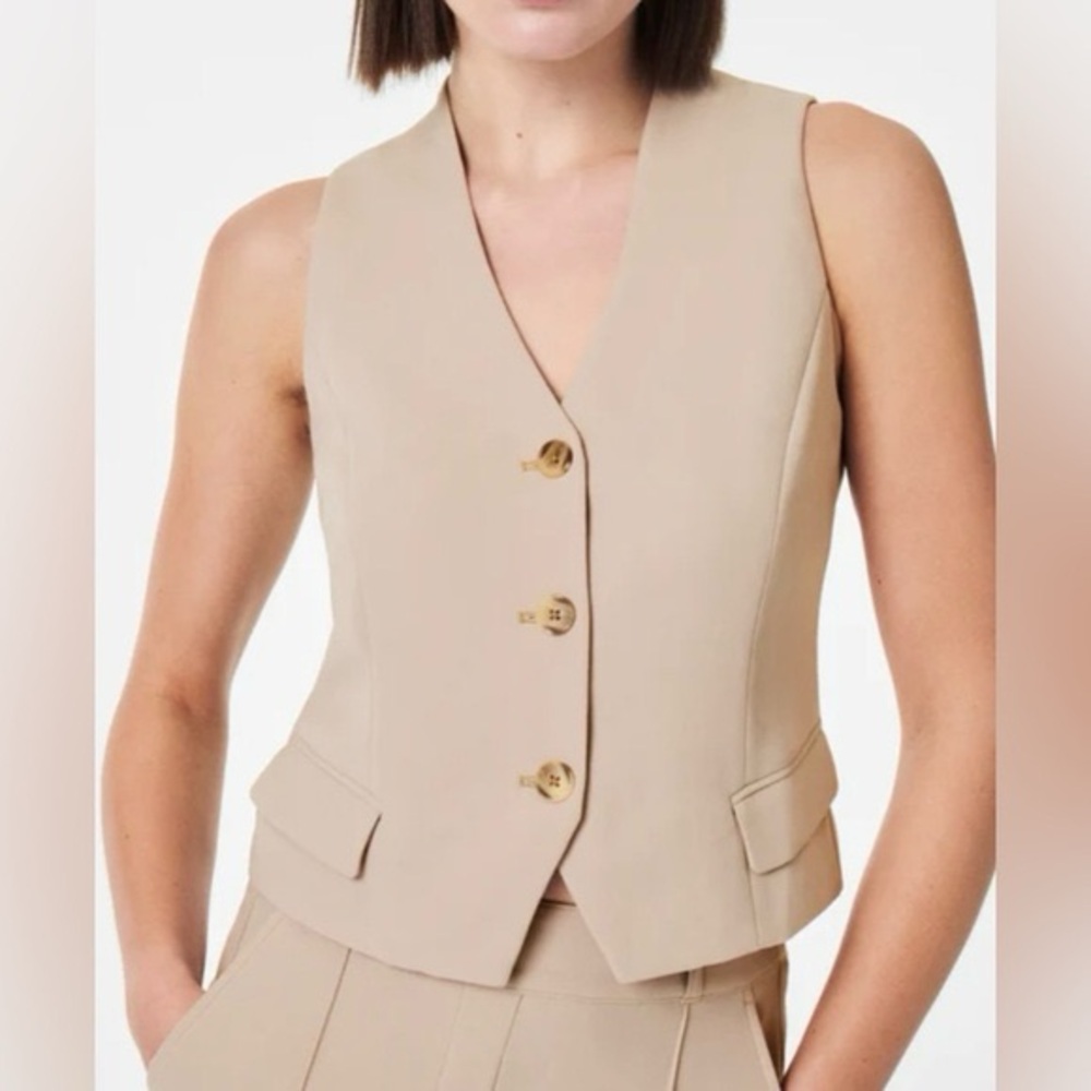 SPANX Beige Sleeveless Vest Top